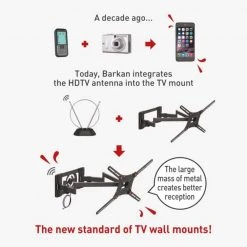 Barkan 13 in. to 90 in. Full Motion - 4 Movement Flat/Curved TV Mount with HDTV Indoor Antenna in Black by Barkan a Better Point of View -Electro Gear Shop barkan a better point of view tv mounts tva48 l 4f 1000