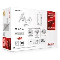 Barkan 7 in. - 14 in. Full Motion - 4 Movement Anti-Theft Tablet Wall Mount Black Very Low Profile Touch & Tilt by Barkan a Better Point of View -Electro Gear Shop black barkan a better point of view tablets accessories t72vl fa 1000