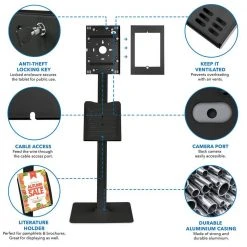 Secure iPad Floor Stand with Document Holder for 8th Generation iPad Black by mount-it! 10 Secure iPad Floor Stand with Document Holder for 8th Generation iPad Black by mount-it! -Electro Gear Shop black mount it tablets accessories mi 3770b g8 1f 1000