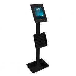 Secure iPad Floor Stand with Document Holder for 8th Generation iPad Black by mount-it!