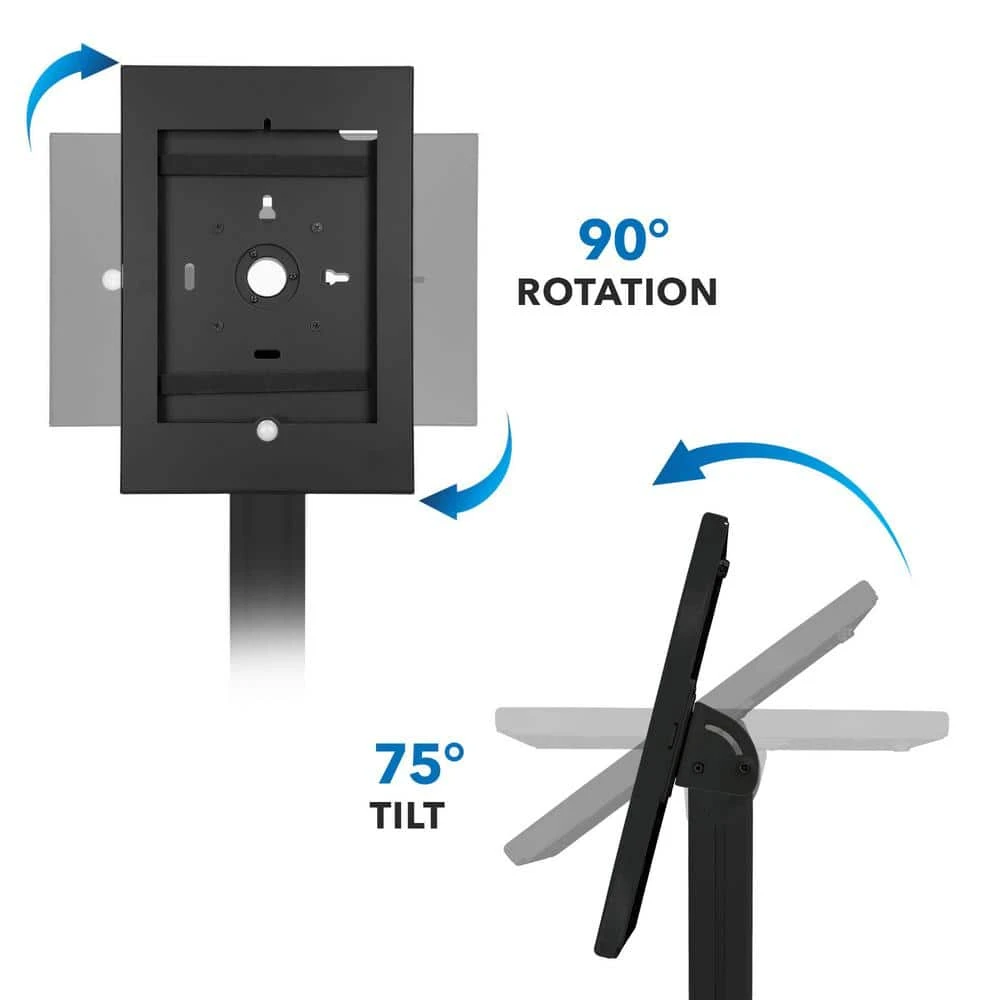 Secure iPad Floor Stand with Document Holder for 8th Generation iPad Black by mount-it! 2 Secure iPad Floor Stand with Document Holder for 8th Generation iPad Black by mount-it! - Image 2