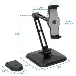 Full Motion iPad Counter and Wall Mount for 4.7 in. to 12.9 in. Screens by mount-it! -Electro Gear Shop black mount it tablets accessories mi 3789 fa 1000