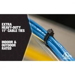 11 in. Mountable Cable Tie with 90 lbs. Tensile Strength, Black (100-Pack) by Southwire -Electro Gear Shop black southwire cable zip ties 58298640 a0 1000