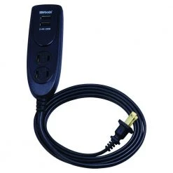 4 ft. 2-Outlet Desktop Surge Protector and USB Charger Extension Cord by Southwire -Electro Gear Shop black southwire surge protectors 41225 66 1000