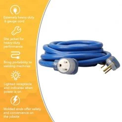 25 ft. 8/3 STW 6-50 Heavy-Duty Welder Power Extension Cord by Southwire -Electro Gear Shop blue southwire general purpose cords 19178806 4f 1000
