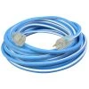 100 ft. 12/3 SJEOW Polar/Solar Supreme Cold Weather Extension Cord with Lighted End, Blue/White by Southwire
