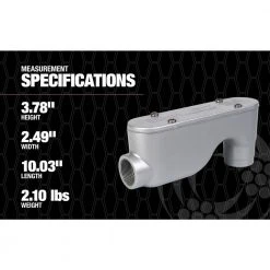 1-1/4 in. Smart LB Body Die-Cast, Aluminum by Southwire -Electro Gear Shop gray powder coat paint finish southwire weatherproof boxes kblb120 44 1000