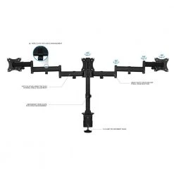 13 in. to 27 in. Screens Fully Adjustable Triple Computer Monitor Mount by mount-it! -Electro Gear Shop mount it computer laptop accessories mi 1753 76 1000