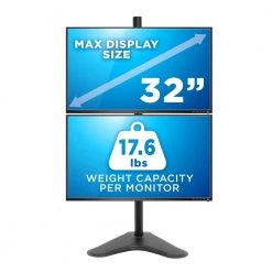 Vertical Dual Monitor Stand Adapter for Screens up to 32 in. Black by mount-it! -Electro Gear Shop mount it computer laptop accessories mi 1758 44 1000