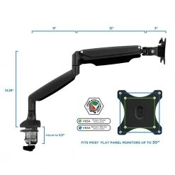 13 in. to 30 in. Single Monitor Mount with Gas Spring Arm for Screens by mount-it! -Electro Gear Shop mount it computer laptop accessories mi 1771b 76 1000