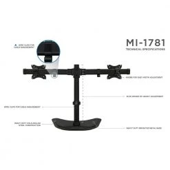 13 in. to 27 in. Freestanding Dual Monitor Desk Stand for Screens by mount-it! -Electro Gear Shop mount it computer laptop accessories mi 1781 1f 1000