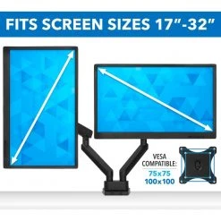 Dual Monitor Desk Mount/Base Adapter Black by mount-it! 9 Dual Monitor Desk Mount/Base Adapter Black by mount-it! -Electro Gear Shop mount it computer laptop accessories mi 2672 4f 1000