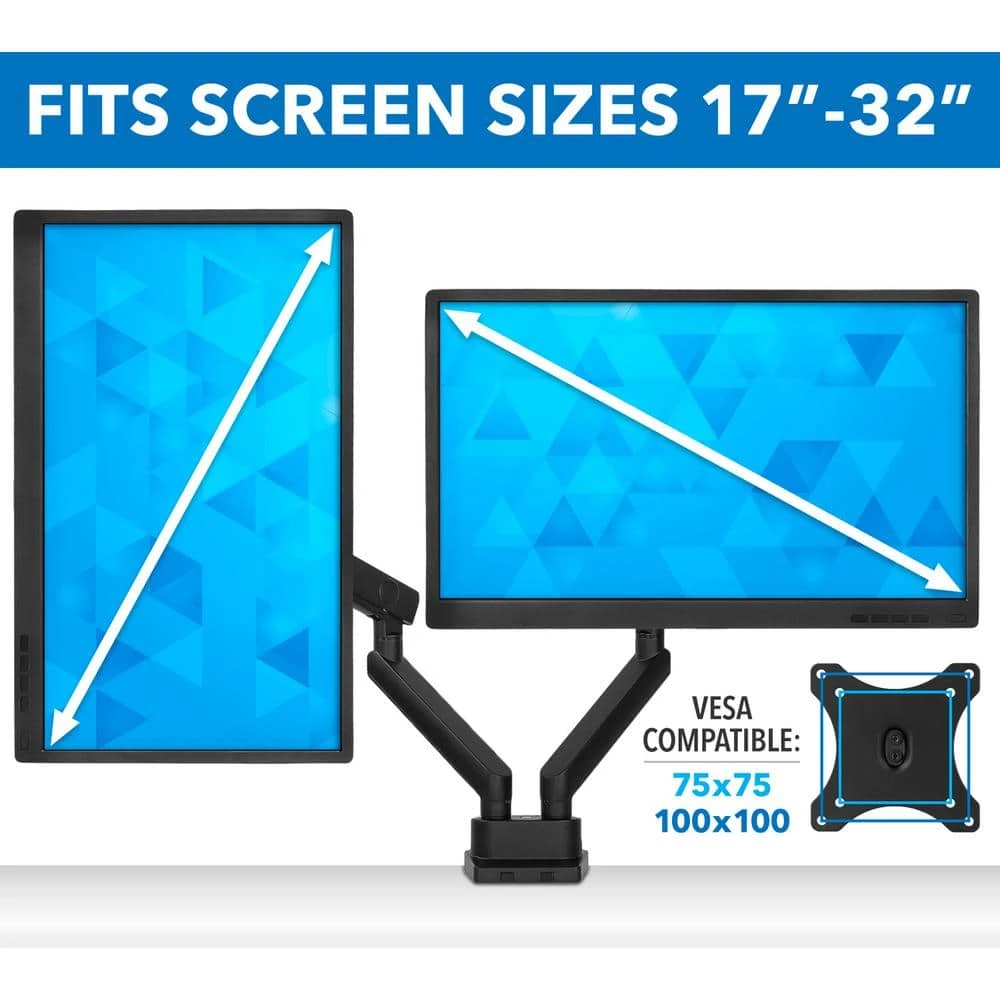 Dual Monitor Desk Mount/Base Adapter Black by mount-it! 3 Dual Monitor Desk Mount/Base Adapter Black by mount-it! - Image 3