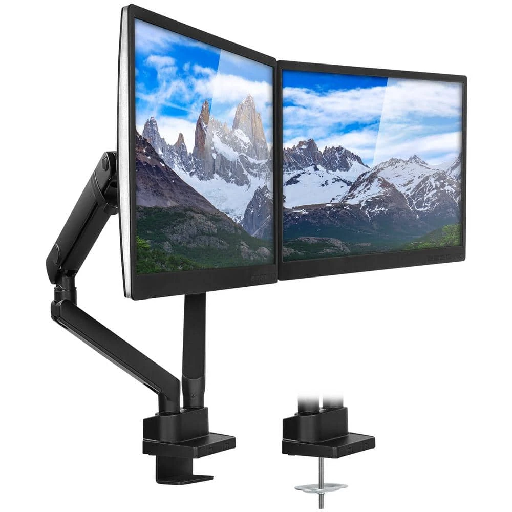 Dual Monitor Desk Mount/Base Adapter Black by mount-it! 2 Dual Monitor Desk Mount/Base Adapter Black by mount-it! - Image 2