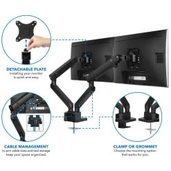 Dual Monitor Desk Mount/Base Adapter Black by mount-it! 12 Dual Monitor Desk Mount/Base Adapter Black by mount-it! -Electro Gear Shop mount it computer laptop accessories mi 2672 fa 1000