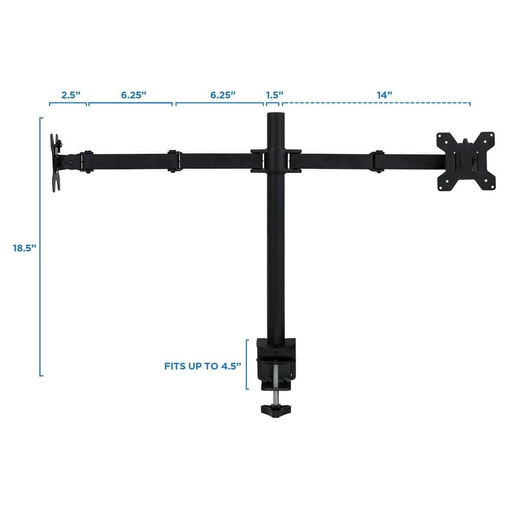 13 in. to 27 in. Screen Size Full Motion Dual Monitor Desk Mount by mount-it! 8 13 in. to 27 in. Screen Size Full Motion Dual Monitor Desk Mount by mount-it! - Image 8