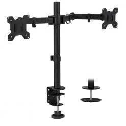 Full Motion Dual Monitor Desk Mount Fits 32 in. Monitors by mount-it!