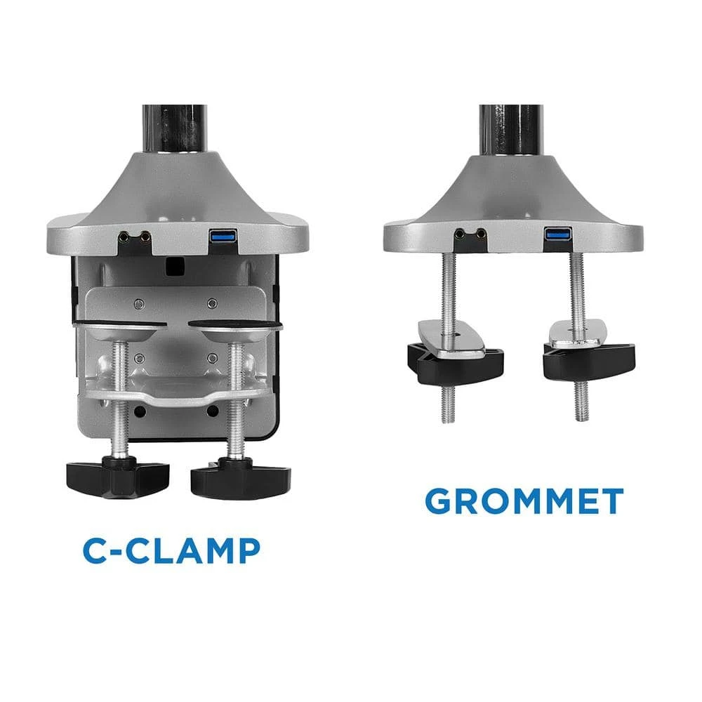 32 in. Triple Monitor Desk Mount with USB and Audio Ports Up to Screens by mount-it! 3 32 in. Triple Monitor Desk Mount with USB and Audio Ports Up to Screens by mount-it! - Image 3