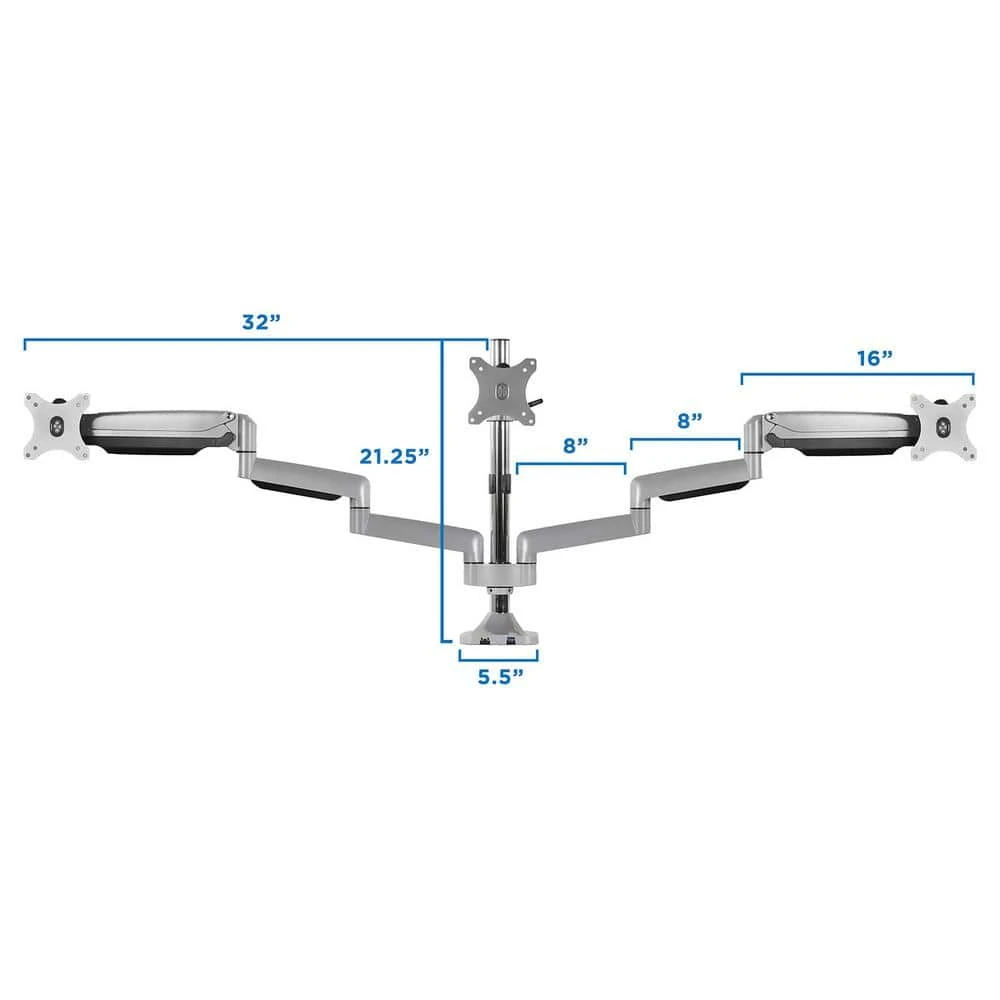 32 in. Triple Monitor Desk Mount with USB and Audio Ports Up to Screens by mount-it! 7 32 in. Triple Monitor Desk Mount with USB and Audio Ports Up to Screens by mount-it! - Image 7