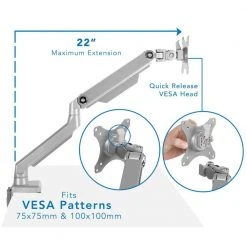 Single Monitor Desk Mount for Screens up to 32 in. Adapter Silver by mount-it! 9 Single Monitor Desk Mount for Screens up to 32 in. Adapter Silver by mount-it! -Electro Gear Shop mount it computer laptop accessories mi 2761 1f 1000