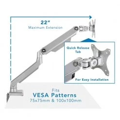 Single Monitor Desk Mount for Screens up to 32 in. Adapter Silver by mount-it! 8 Single Monitor Desk Mount for Screens up to 32 in. Adapter Silver by mount-it! -Electro Gear Shop mount it computer laptop accessories mi 2761 4f 1000