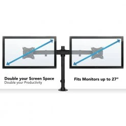 Dual Monitor Desk Mount Adapter 13 in. to 27 in. Screen Size Black by mount-it! -Electro Gear Shop mount it computer laptop accessories mi 2772 1f 1000