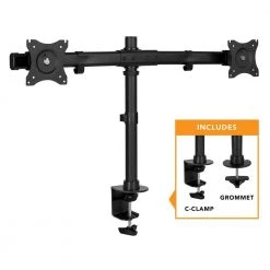 Dual Monitor Desk Mount Adapter 13 in. to 27 in. Screen Size Black by mount-it! -Electro Gear Shop mount it computer laptop accessories mi 2772 c3 1000