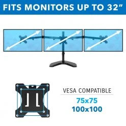 Triple Monitor Stand for 28 in. to 32 in. Screens Adapter by mount-it! -Electro Gear Shop mount it computer laptop accessories mi 2789xl 4f 1000