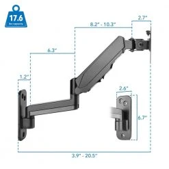 Height Adjustable Single Monitor Wall Mount Adapter Screens Up to 32 in. by mount-it! -Electro Gear Shop mount it computer laptop accessories mi 3753b 76 1000
