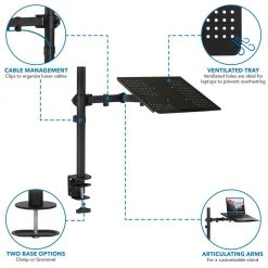 Height-Adjustable Laptop Notebook Desk Stand for 13 in. to 17 in. Screens by mount-it! -Electro Gear Shop mount it computer laptop accessories mi 4352lt 1f 1000