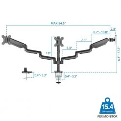 Triple Monitor Mount with Gas Spring Arms Adapter by mount-it! -Electro Gear Shop mount it computer laptop accessories mi 4753b 76 1000