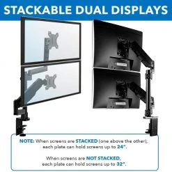 17 in. to 32 in. Dual Monitor Desk Mount for Screens by mount-it! -Electro Gear Shop mount it computer laptop accessories mi 4762 1f 1000