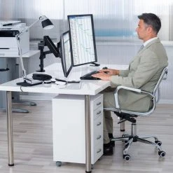 17 in. to 32 in. Dual Monitor Desk Mount for Screens by mount-it! -Electro Gear Shop mount it computer laptop accessories mi 4762 31 1000