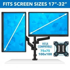 17 in. to 32 in. Dual Monitor Desk Mount for Screens by mount-it! -Electro Gear Shop mount it computer laptop accessories mi 4762 4f 1000