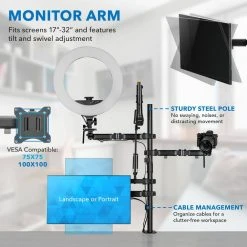 All-In-One Studio Camera Adapter Setup Single Monitor Mount by mount-it! -Electro Gear Shop mount it computer laptop accessories mi 481 76 1000
