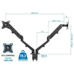 Dual Monitor Desk Adapter Mount by mount-it! -Electro Gear Shop mount it computer laptop accessories mi 5762 76 1000