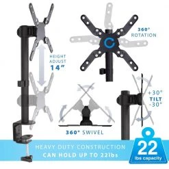 Ultra-Wide Single Monitor Desk Mount for Monitors up to 42 in. by mount-it! -Electro Gear Shop mount it computer laptop accessories mi 709 44 1000