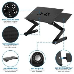 Laptop Tray with Cooling Fan in Mouse Pad Adapter by mount-it! 10 Laptop Tray with Cooling Fan in Mouse Pad Adapter by mount-it! -Electro Gear Shop mount it computer laptop accessories mi 7211 44 1000