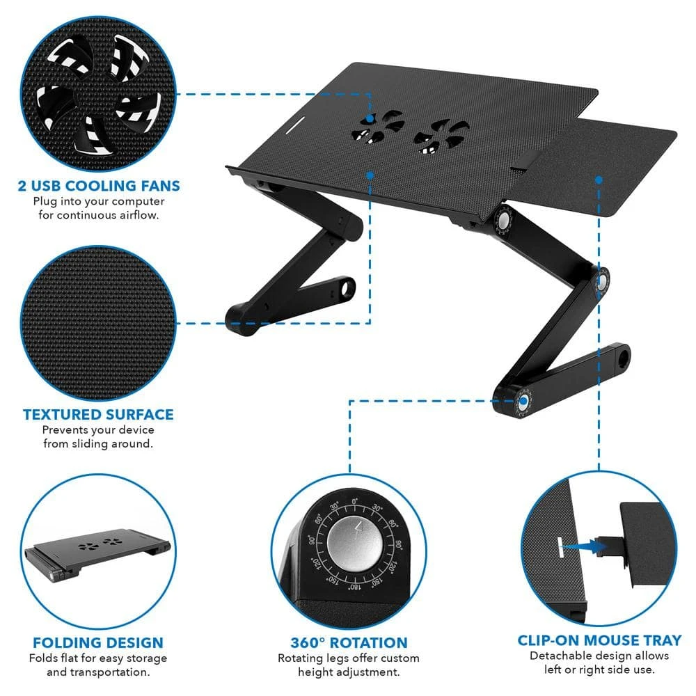 Laptop Tray with Cooling Fan in Mouse Pad Adapter by mount-it! 5 Laptop Tray with Cooling Fan in Mouse Pad Adapter by mount-it! - Image 5
