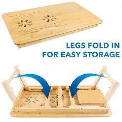 Bamboo Laptop Tray Bed Stand with Safety Adapter by mount-it! -Electro Gear Shop mount it computer laptop accessories mi 7212 1f 1000