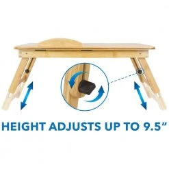 Bamboo Laptop Tray Bed Stand with Safety Adapter by mount-it! -Electro Gear Shop mount it computer laptop accessories mi 7212 fa 1000