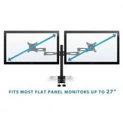Full Motion Dual Computer Monitor Desk Mount for Screens up to 27 in. by mount-it! -Electro Gear Shop mount it computer laptop accessories mi 725 1f 1000