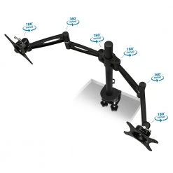 Full Motion Dual Computer Monitor Desk Mount for Screens up to 27 in. by mount-it! -Electro Gear Shop mount it computer laptop accessories mi 725 44 1000