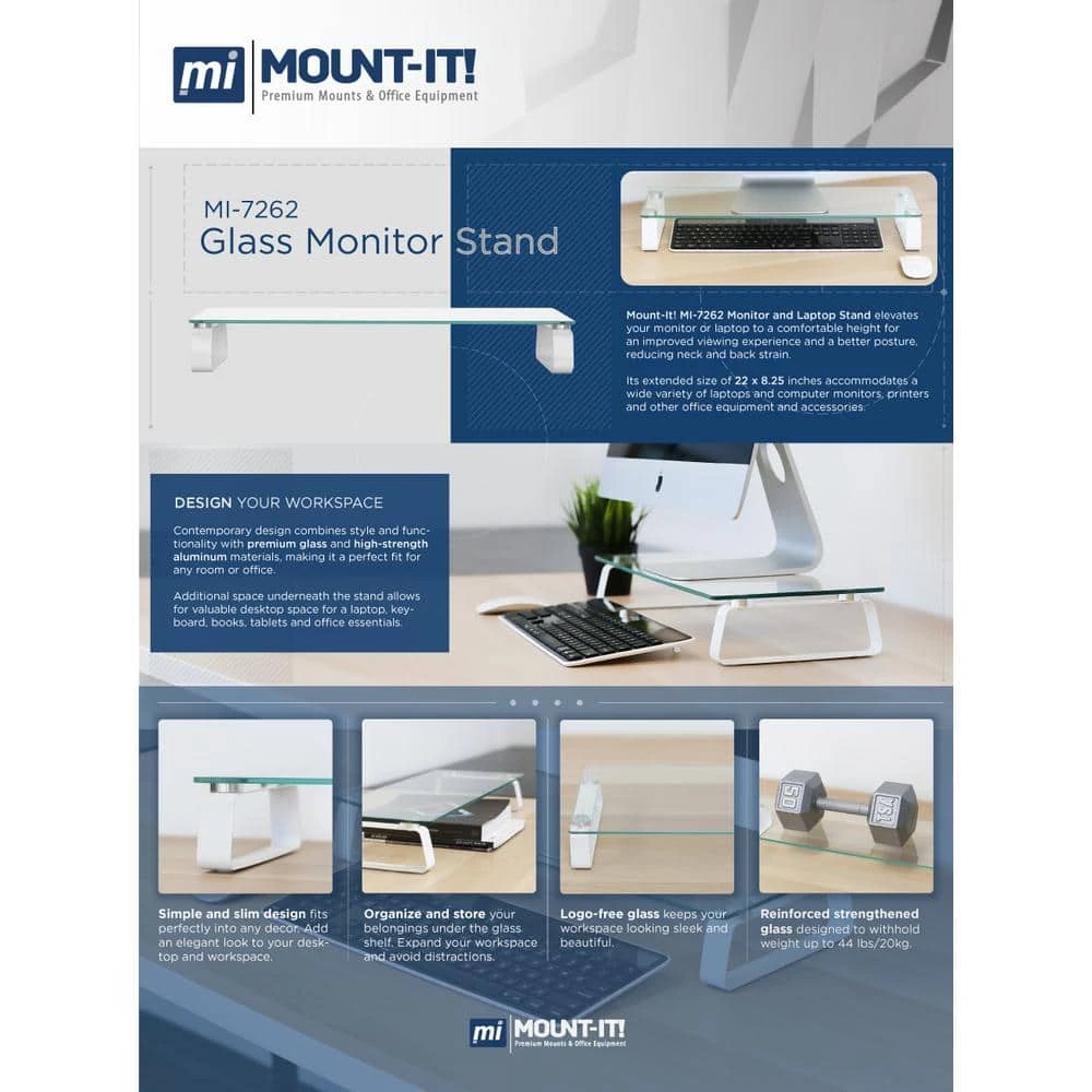 Monitor Riser in Laptop Adapter Stand by mount-it! 6 Monitor Riser in Laptop Adapter Stand by mount-it! - Image 6