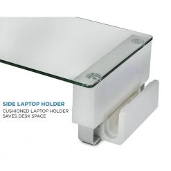 Tempered Glass and Aluminum Monitor Stand with USB Adapter by mount-it! -Electro Gear Shop mount it computer laptop accessories mi 7265 4f 1000