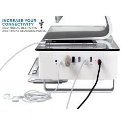 Tempered Glass and Aluminum Monitor Stand with USB Adapter by mount-it! -Electro Gear Shop mount it computer laptop accessories mi 7266 fa 1000