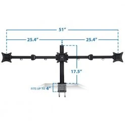 Full Motion Triple Monitor Desk Mount Adapter by mount-it! -Electro Gear Shop mount it computer laptop accessories mi 753 76 1000