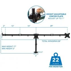 Full Motion Triple Monitor Desk Mount for 24 in. to 32 in. Monitors by mount-it! -Electro Gear Shop mount it computer laptop accessories mi 753xl fa 1000
