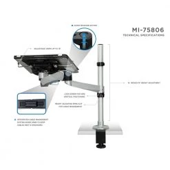 Laptop Desk Mount with USB Powered Cooling Fan Adapter by mount-it! -Electro Gear Shop mount it computer laptop accessories mi 75806 4f 1000