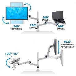 Full Motion Monitor Swiveling Arm Mount with Laptop Adapter by mount-it! -Electro Gear Shop mount it computer laptop accessories mi 75816 1f 1000